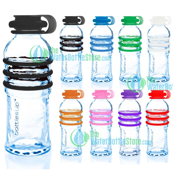 BottlesUp 16oz Glass Water Bottle with Silicone Rings ...