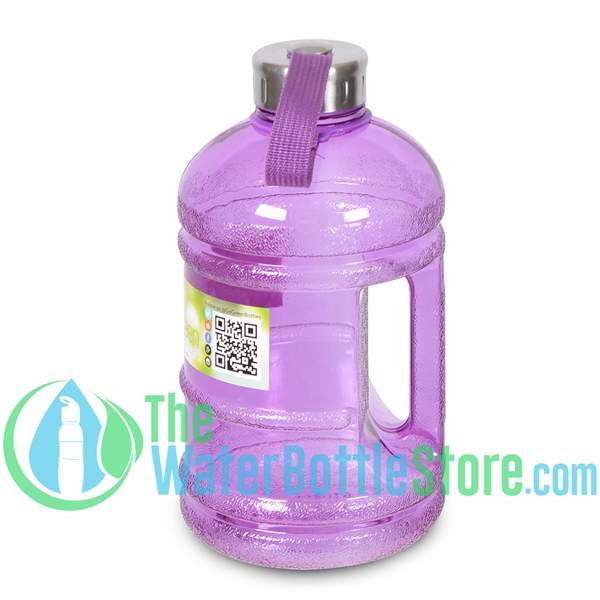 Half Gallon 64oz Purple Water Bottle Handle & Steel Cap ...