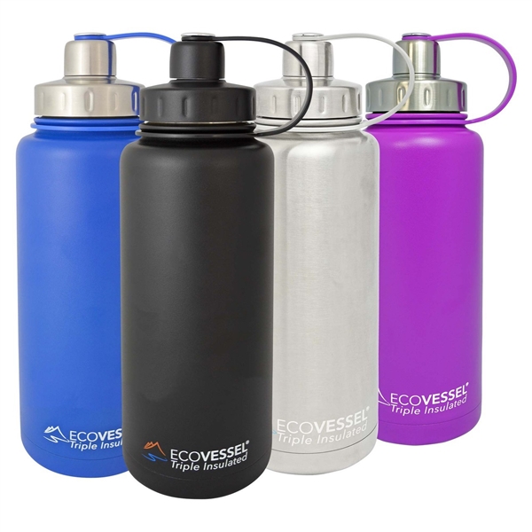 EcoVessel 32oz BOULDER Triple Insulated Stainless Steel Water Bottle ...